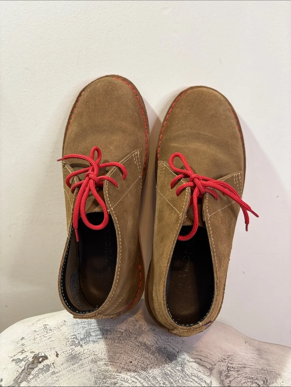 Veldskoen Heritage Pinotage Red Sole Red Laces Suede Leather Chukka Boot US 8